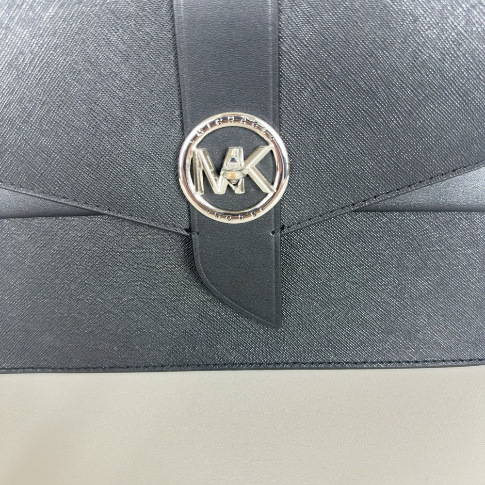 Michael Kors Greenwich Medium Black Saffiano‎ Leather Satchel Purse Handbag ONLY - Picture 2 of 9